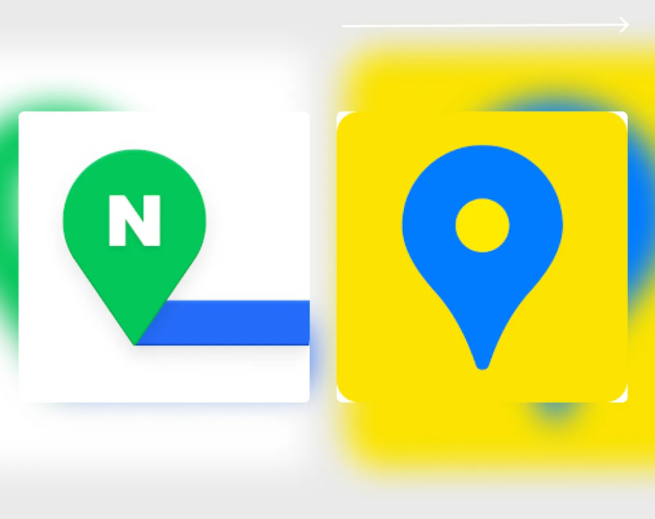 Naver Map (left) and KakaoMap (right) app icons. Source: Kakao