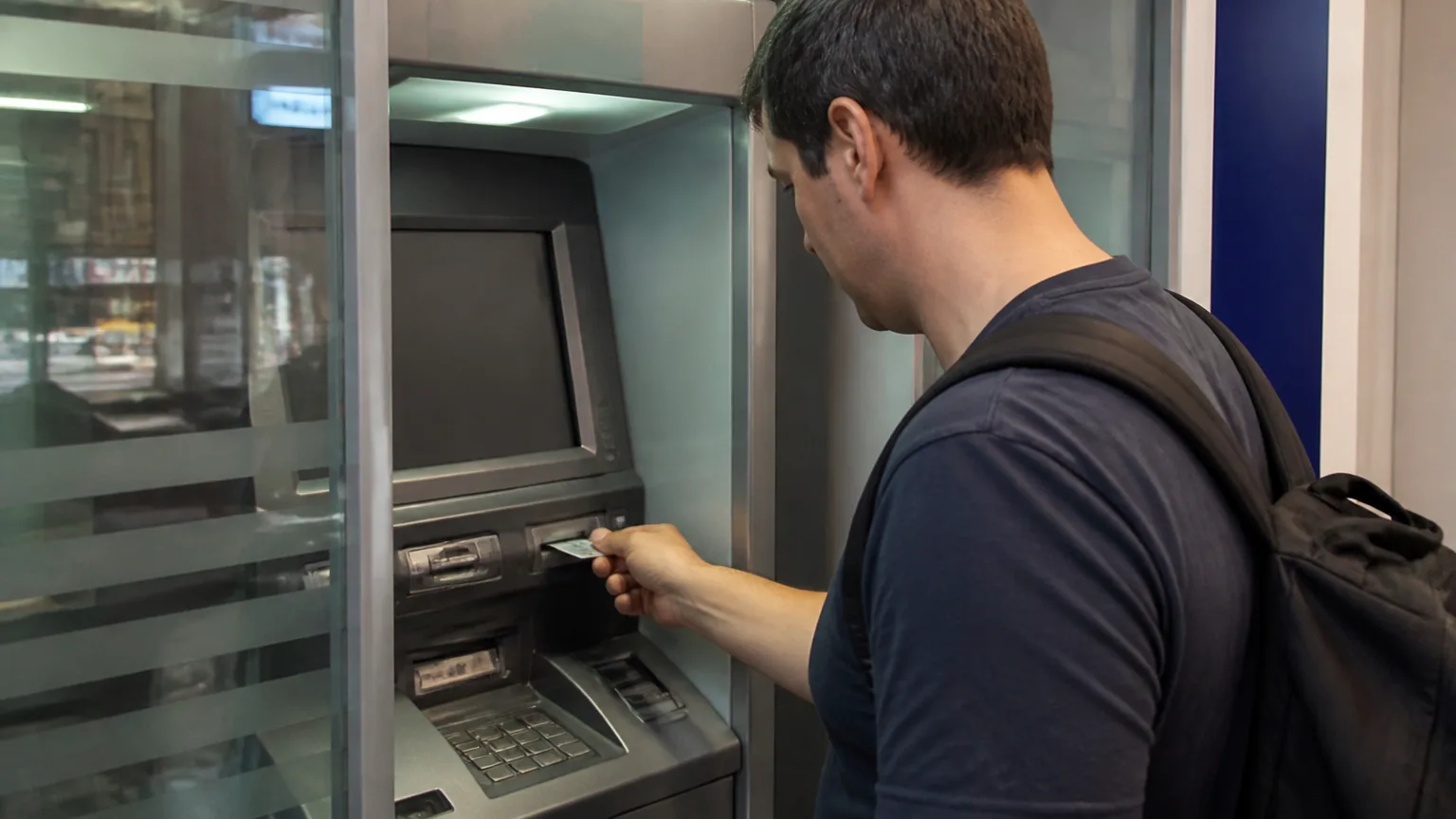 Foreign resident using a debit card at a Korean bank ATM