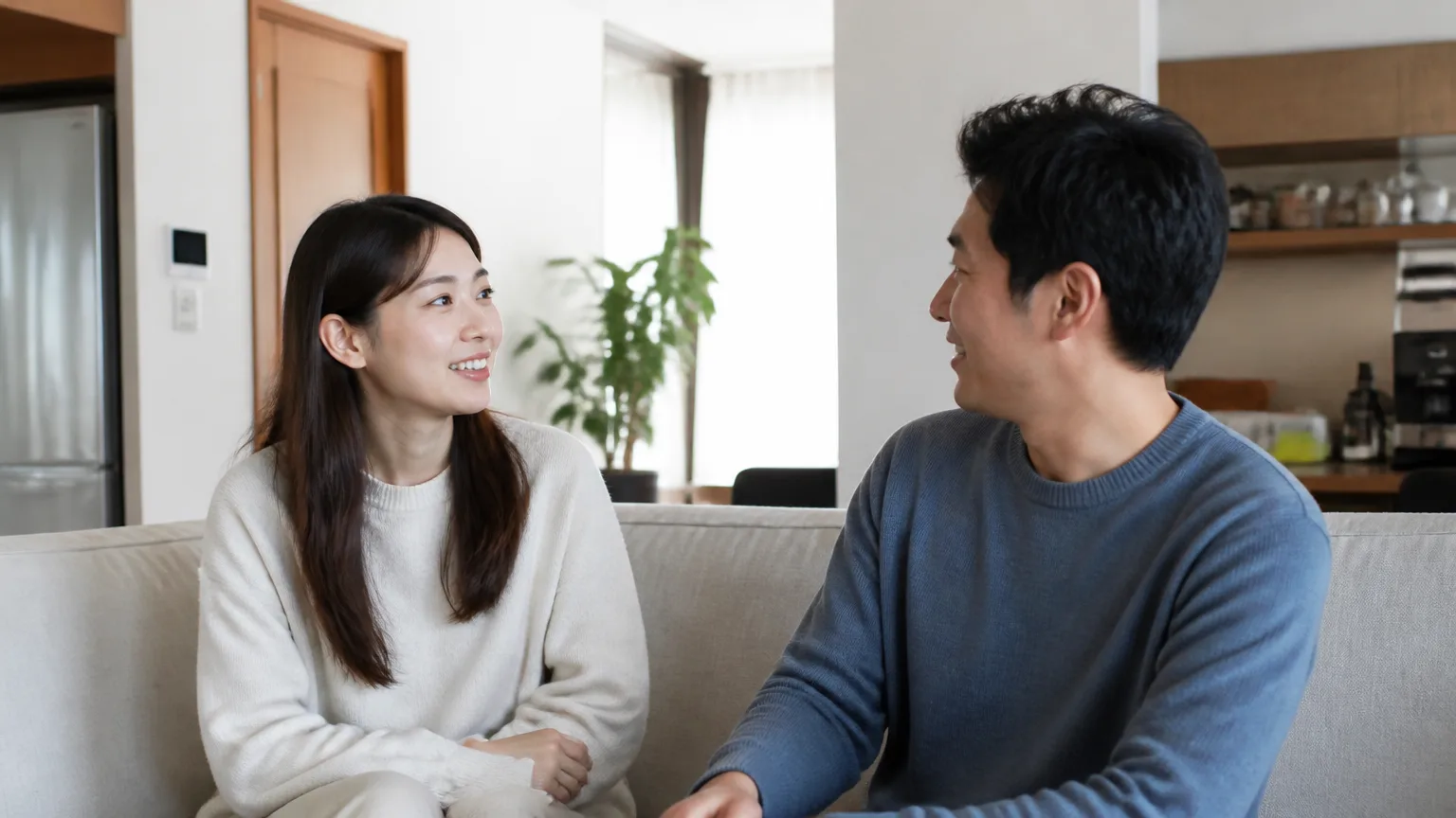 Siblings talking together in a Korean home
