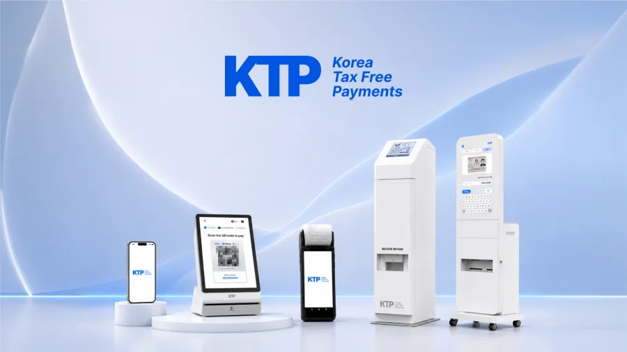 Korea Tax Free Payments (KTP) refund system, including the point-of-sale terminal and refund kiosk. Photo: Naver News